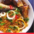 Abacha with Fiofio (Pigeon Peas)
