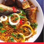Abacha with Fiofio (Pigeon Peas)