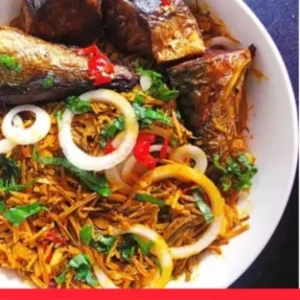 Abacha with Fiofio (Pigeon Peas)