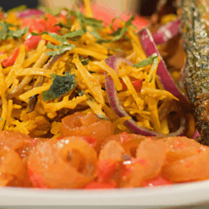 Abacha with Fish and Cow Leg