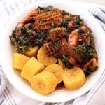 Boiled Plantain & Efo