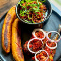 Bole (Roasted Plantain) and Pepper Sauce