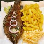 Full Tilapia Fish and Chips with Salad