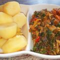 Grilled Fish & Potato with Vegetable Sauce